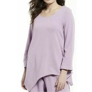 BRYN WALKER Rosemallow Bamboo-Organic Cotton Blend Deca Long Sleeve Top - M